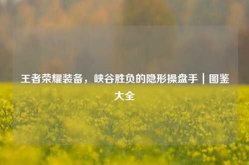 王者荣耀装备，峡谷胜负的隐形操盘手｜图鉴大全