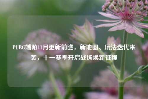 PUBG端游11月更新前瞻,新地图、玩法迭代来袭,十一赛季开启战场焕新征程